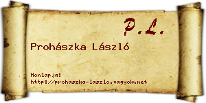Prohászka László névjegykártya