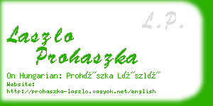 laszlo prohaszka business card